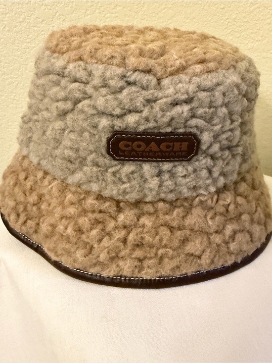 Coach Accessories - Coach Two-Tone Sherpa Bucket Hat in Beige and Cream